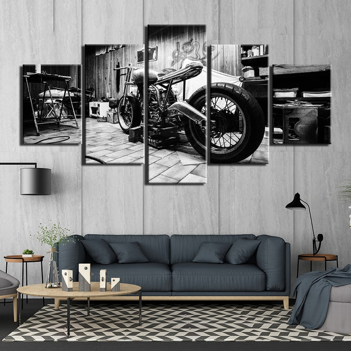 tableau moto vintage 5 pices peinture sur toile impression sur toile toile art pour la dcorationndme9