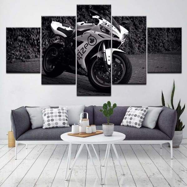 tableau moto yamaha r1 5 pices peinture sur toile impression sur toile toile art pour la dcorationv6bfq