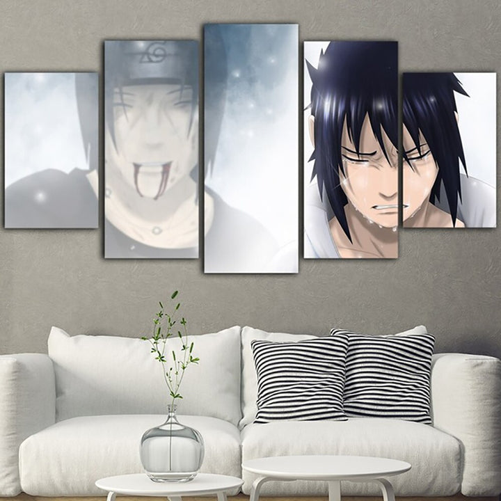 tableau sasuke et itachi 5 pices peinture sur toile impression sur toile toile art pour la dcorationhmeed