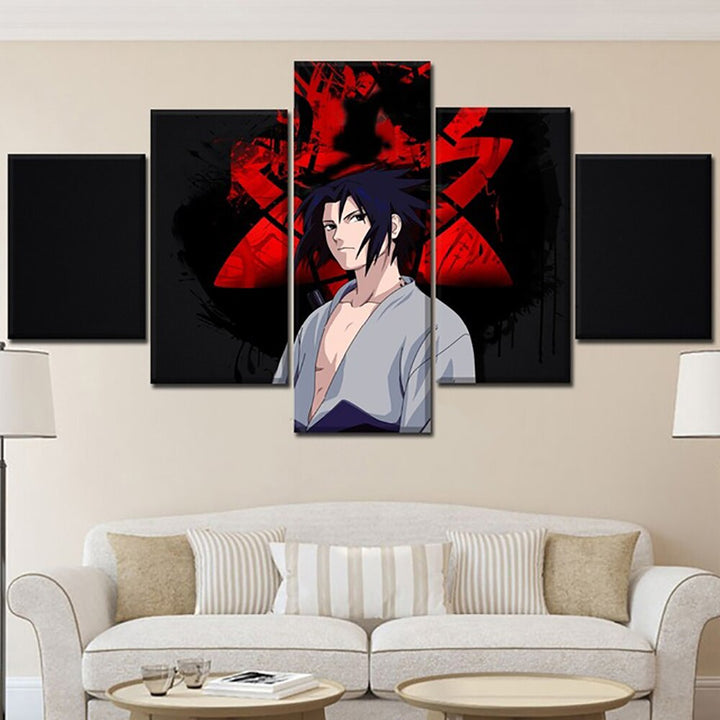tableau sasuke mangekyou sharingan 5 pices peinture sur toile impression sur toile toile art pour la dcorationwh0nl