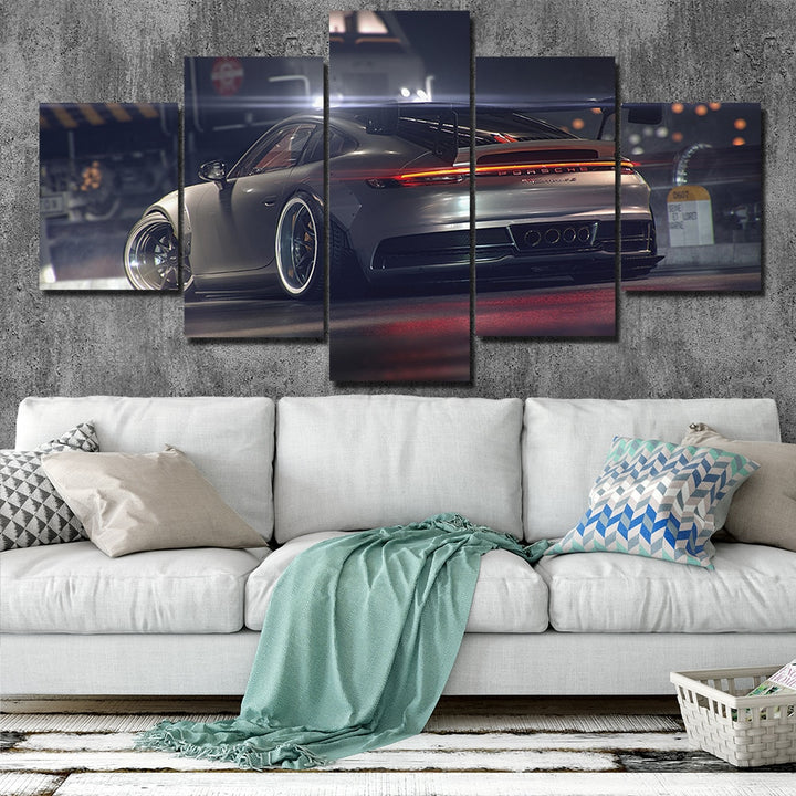 tableau voiture de luxe 911 gt3 5 pices peinture sur toile impression sur toile toile art pour la dcorationrq3lg